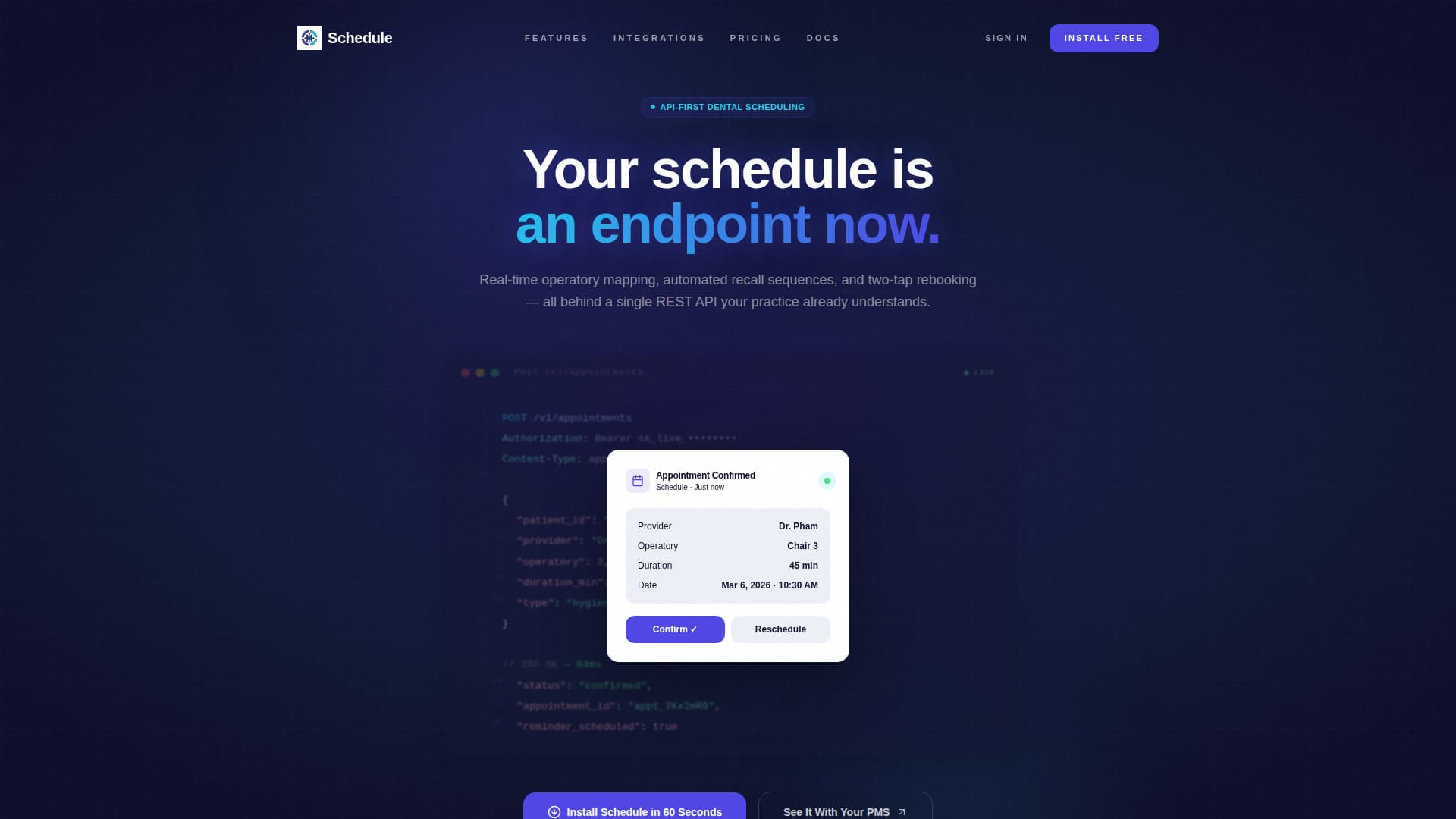 Schedule - Powerful Dental Landing Page Template