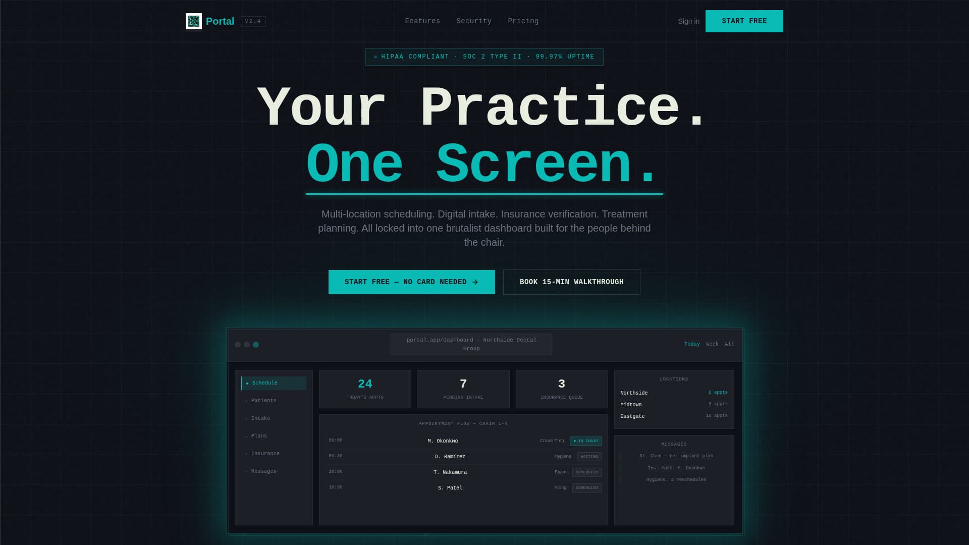 Portal - Powerful Dental Practice Landing Page Template