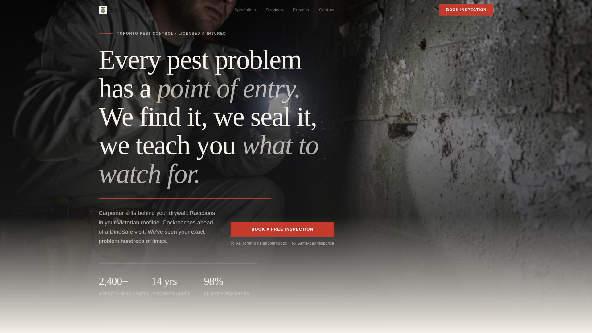 Fortress — Proven Pest Control Landing Page Template