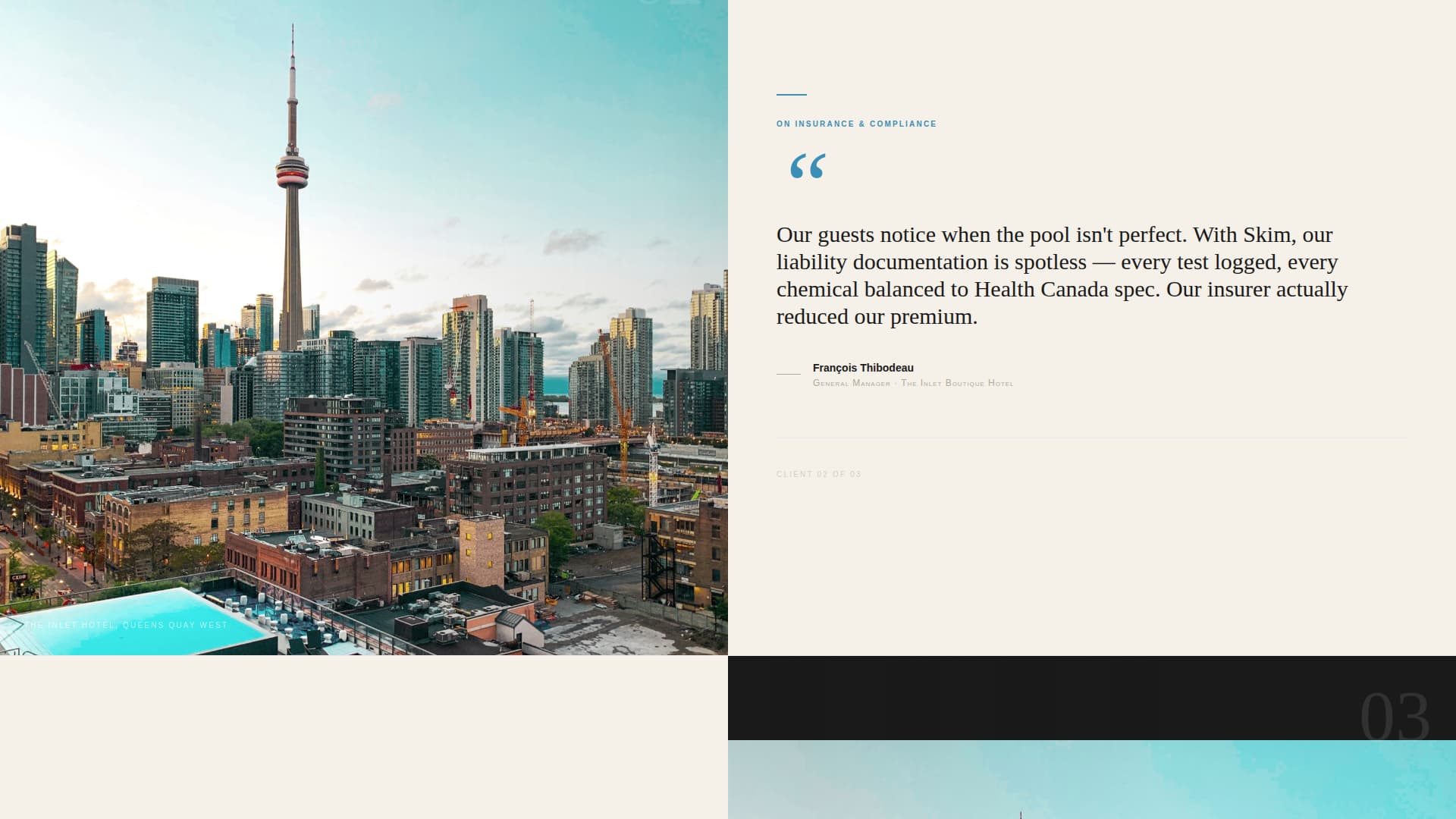 Skim - Editorial Poolcleaning Landing Page Template
