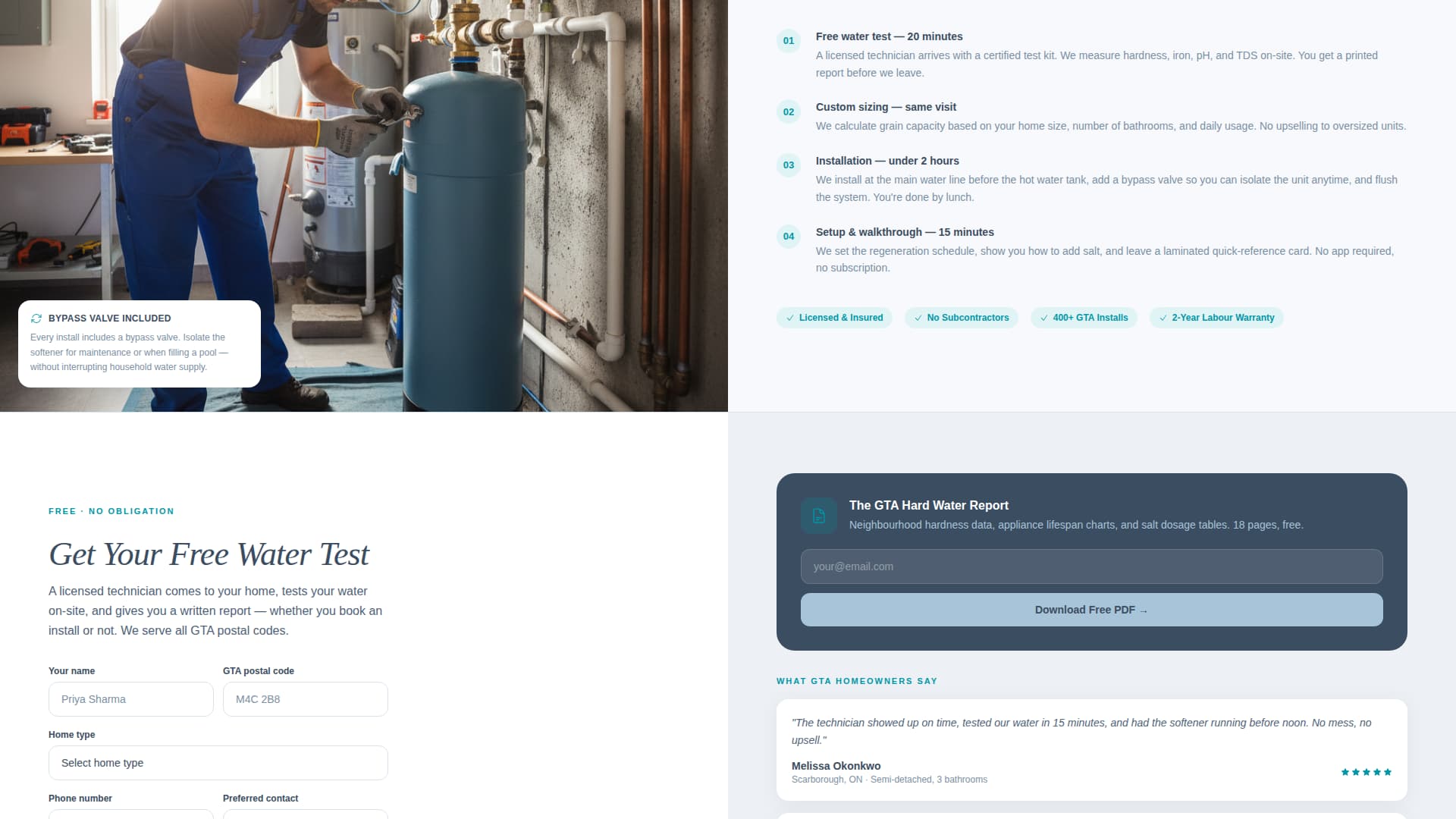 Soften - Trusted Plumbing Landing Page Template