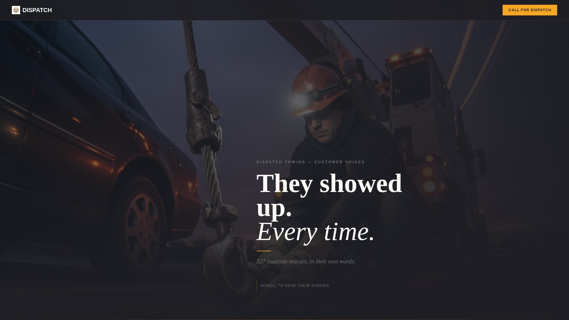 Tow Truck Operator Specialist Booking Website Template
