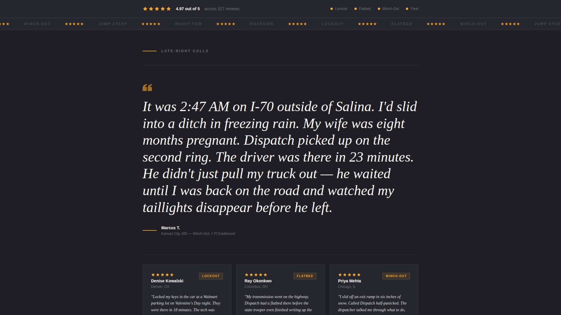 Tow Truck Operator Specialist Booking Website Template