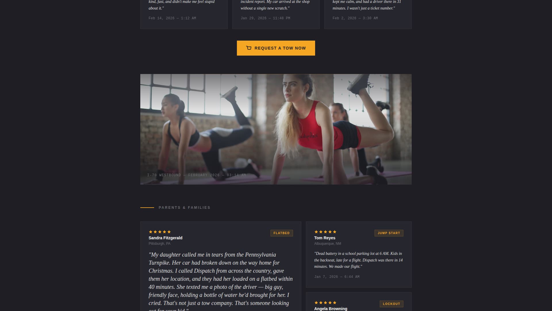 Tow Truck Operator Specialist Booking Website Template