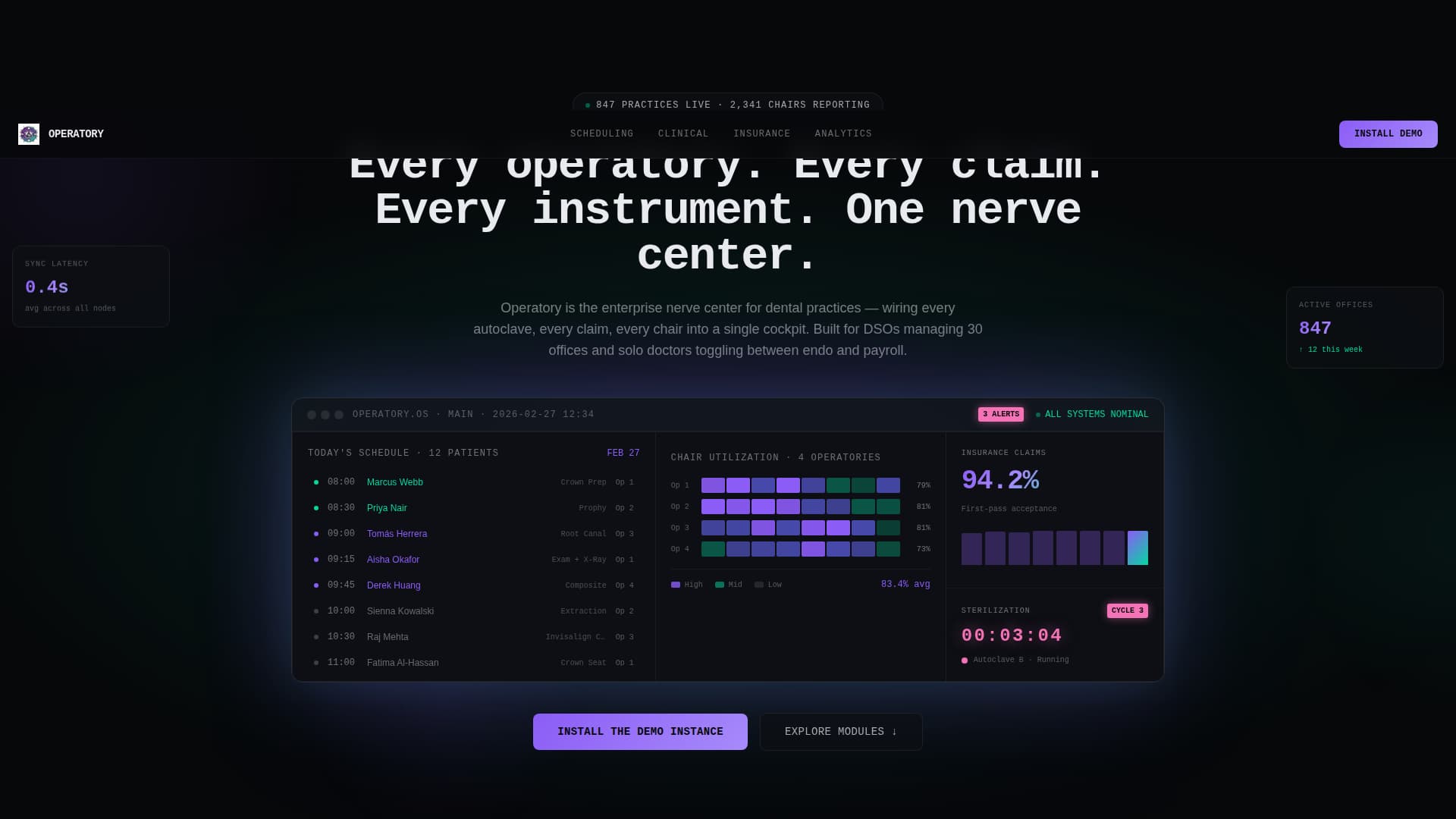 Operatory - Intelligent Dental ERP Landing Page Template