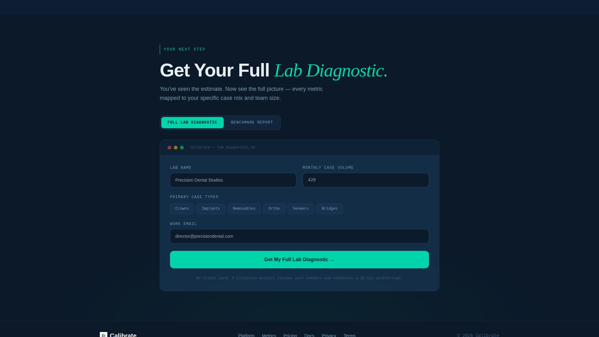 Calibrate - Powerful Dentallab Landing Page Template
