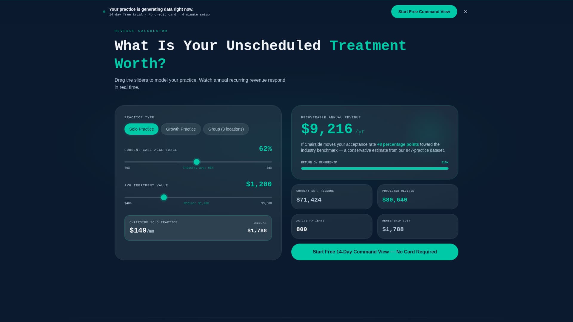 Chairside - Powerful Dental Membership Landing Page Template
