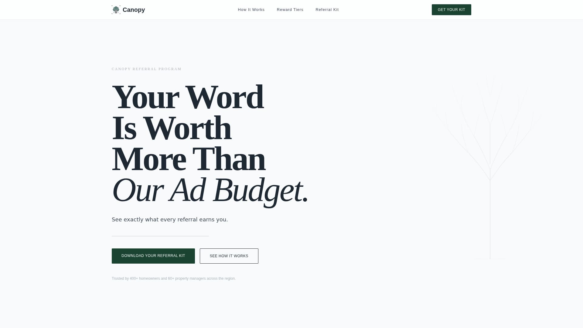Canopy — Certified Tree Surgery Landing Page Template