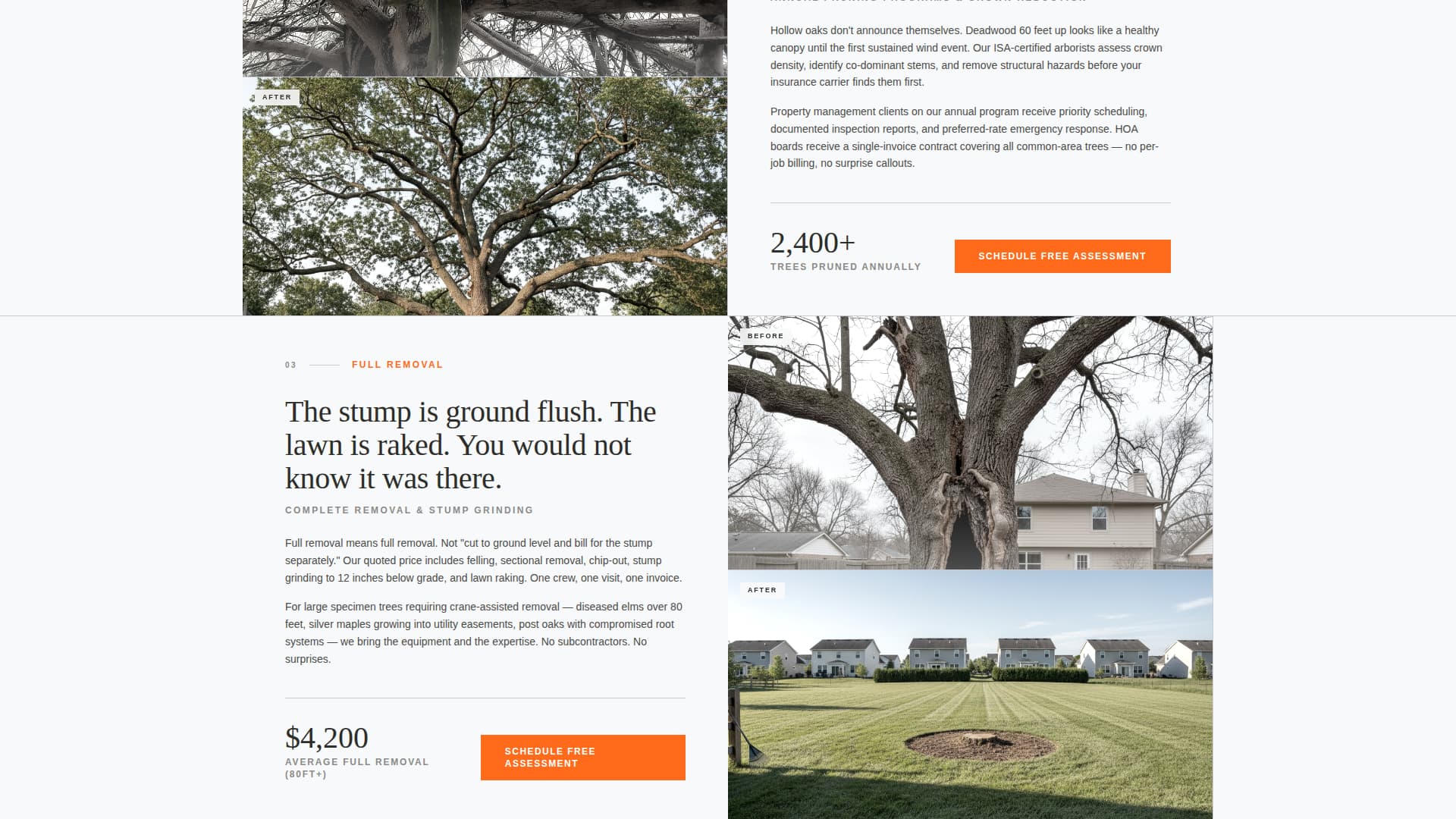 Canopy — Insured Arborist Booking Landing Page Template