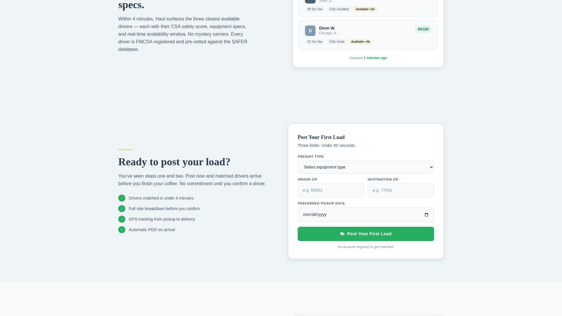 Truck Driver Booking Website Template