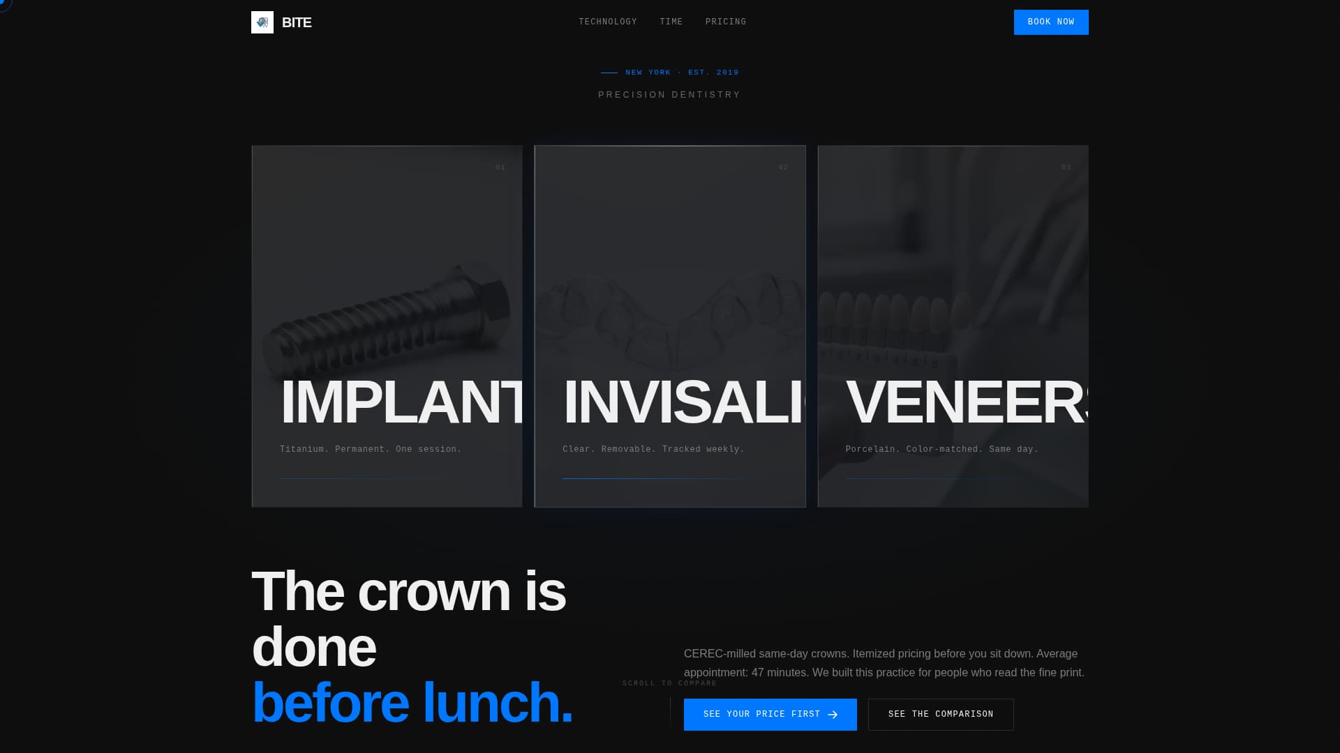 Dental Treatment Options Comparison Website Template
