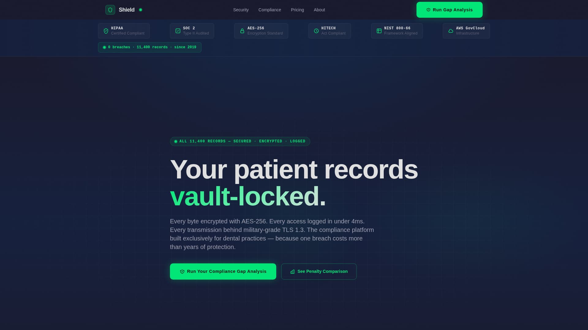 HIPAA-Compliant Dental Practice Security Website Template