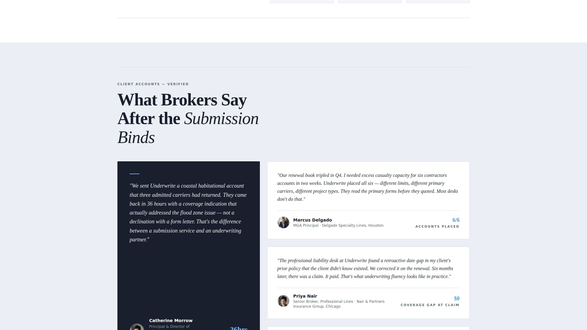 Underwrite — Seasoned Insurance Underwriter Landing Page Template
