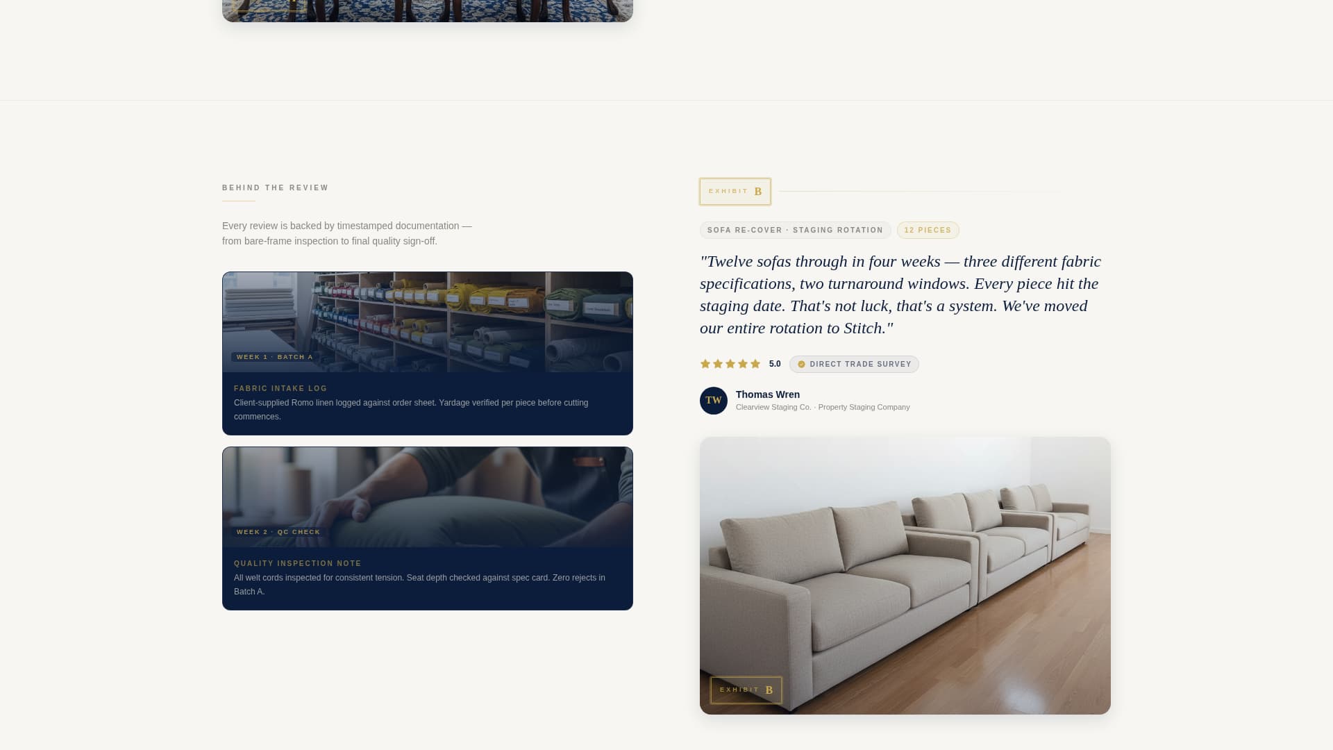 Upholsterer Business Reviews Website Template