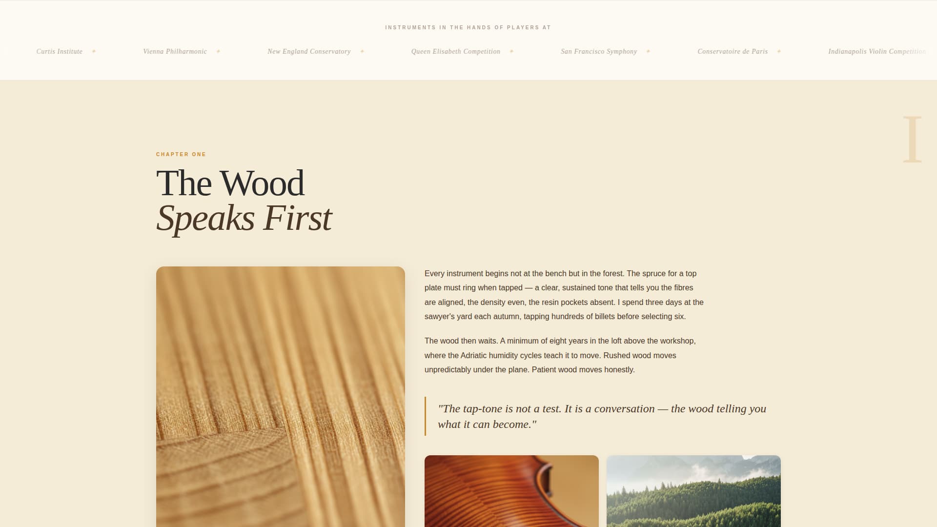 Luthier — Expert Stringed Instrument Craftsmanship Landing Page Template