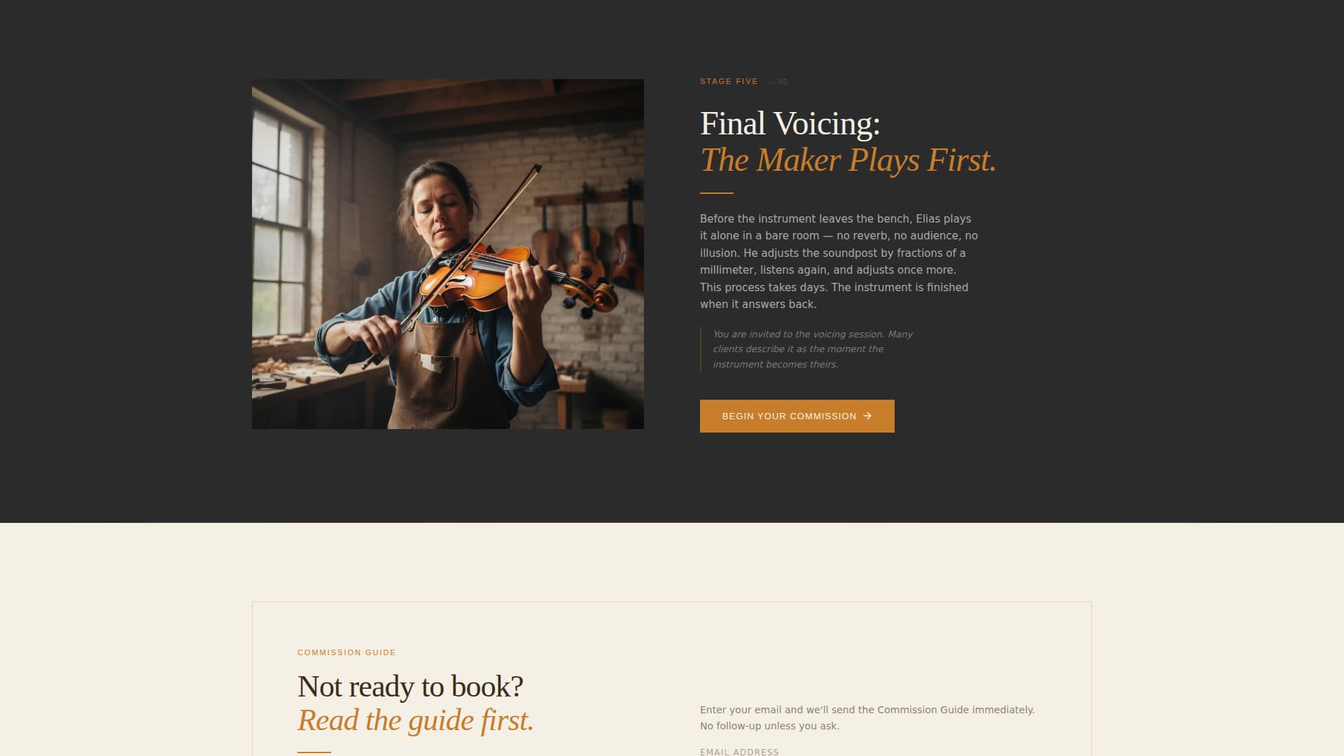Violin Maker (Luthier) Business Professional Website Template