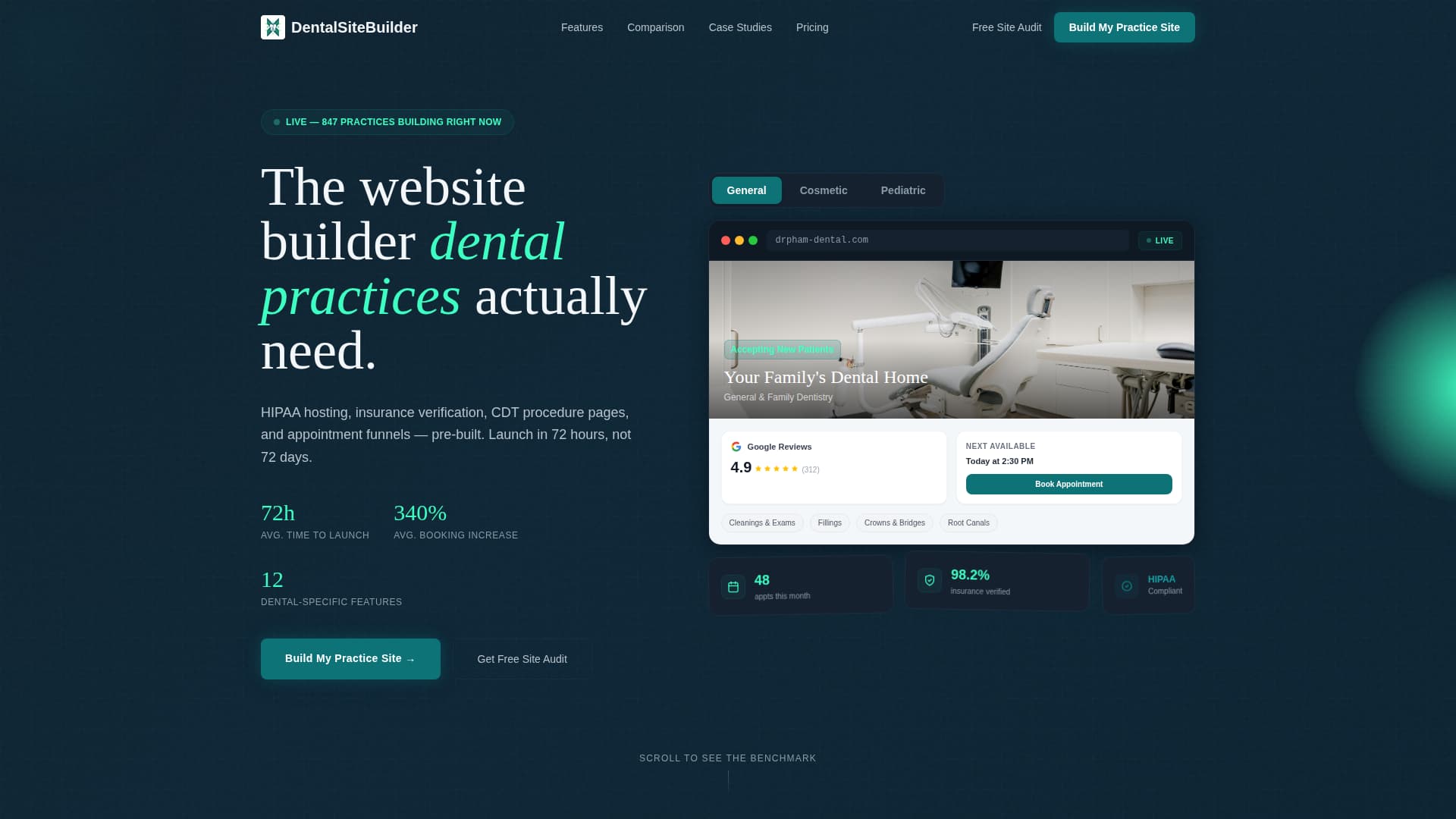 Dentalsite - Powerful Builder Landing Page Template