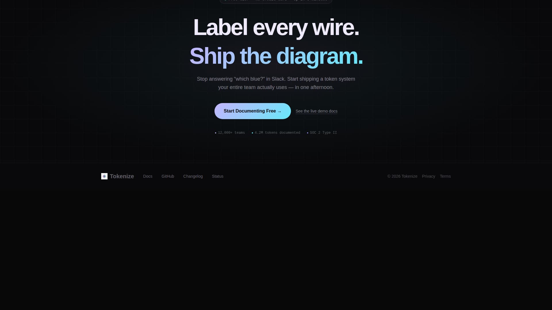 Tokenize - Unified Designtoken Landing Page Template