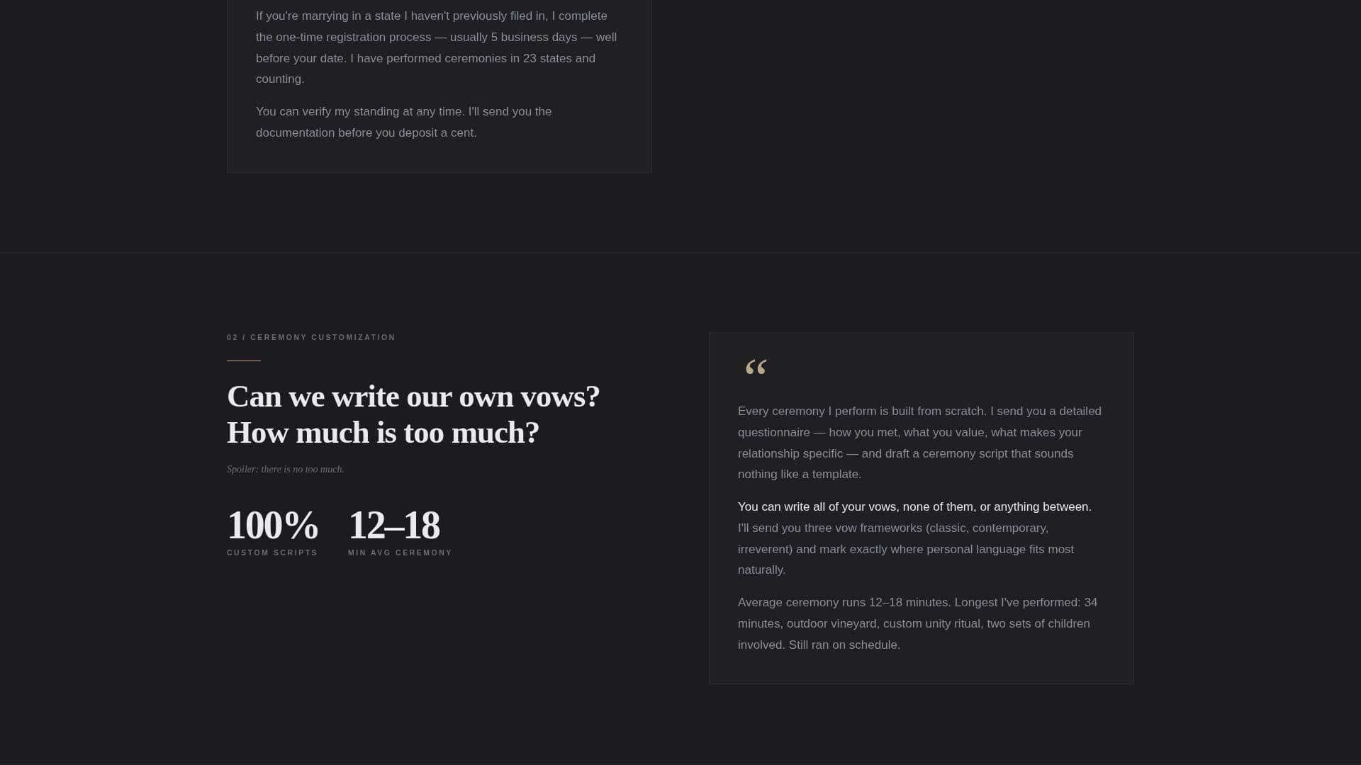 Officiant - Authoritative Wedding Landing Page Template