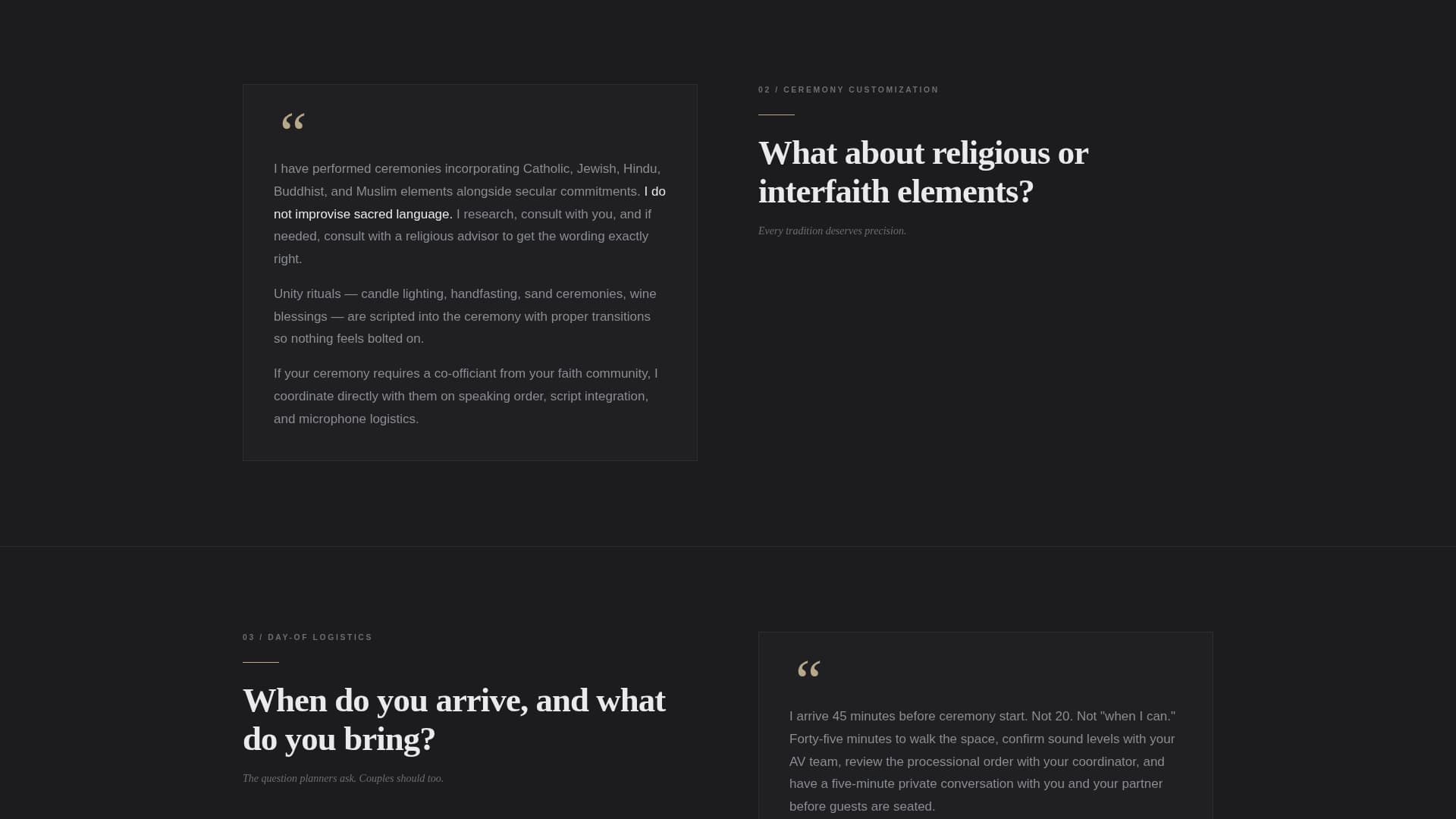 Officiant - Authoritative Wedding Landing Page Template