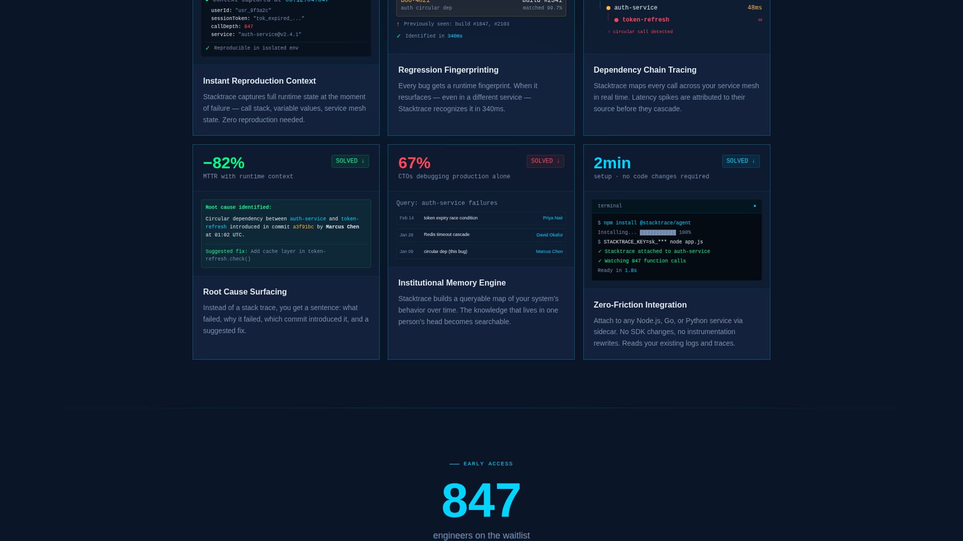 Stacktrace - Powerful Devtools Landing Page Template