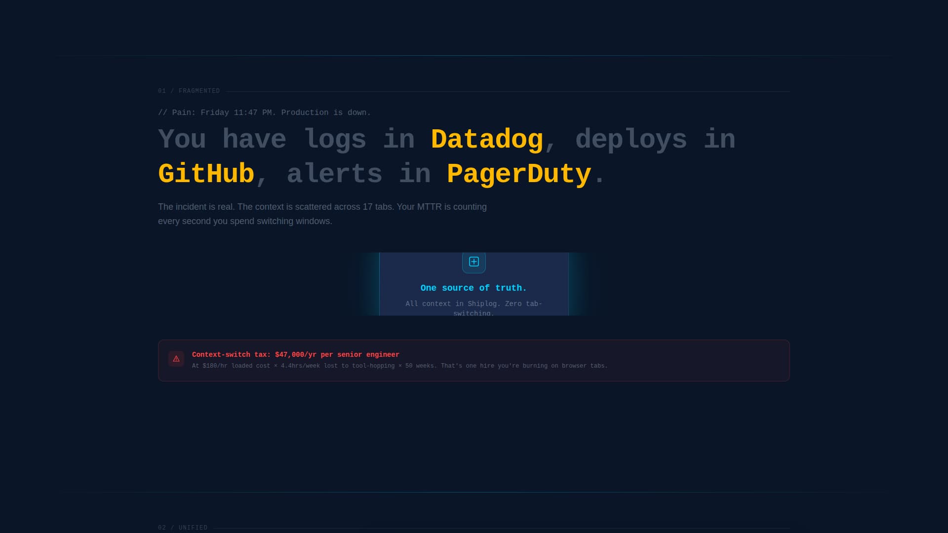 Shiplog - Powerful Devtools Landing Page Template