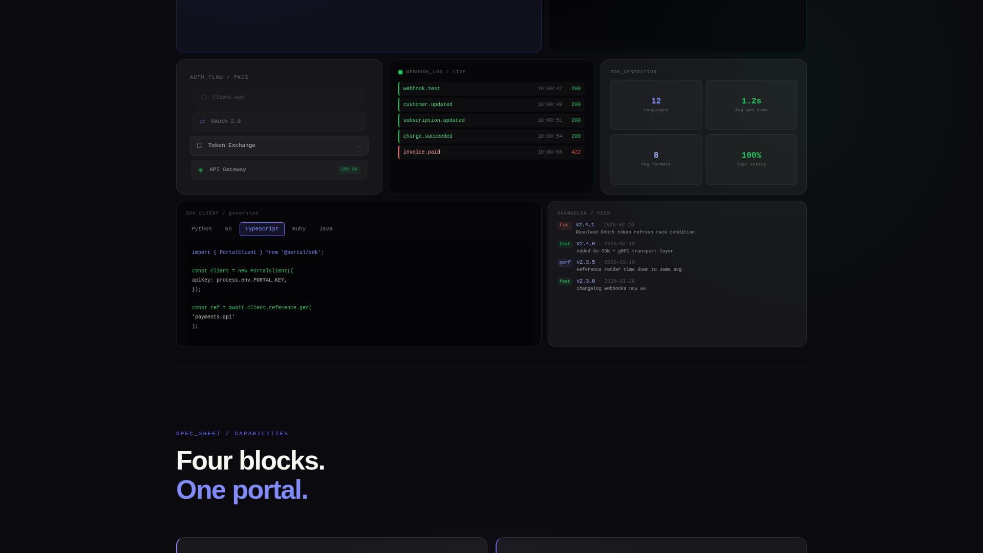 Portal - Powerful Developer Portal Landing Page Template