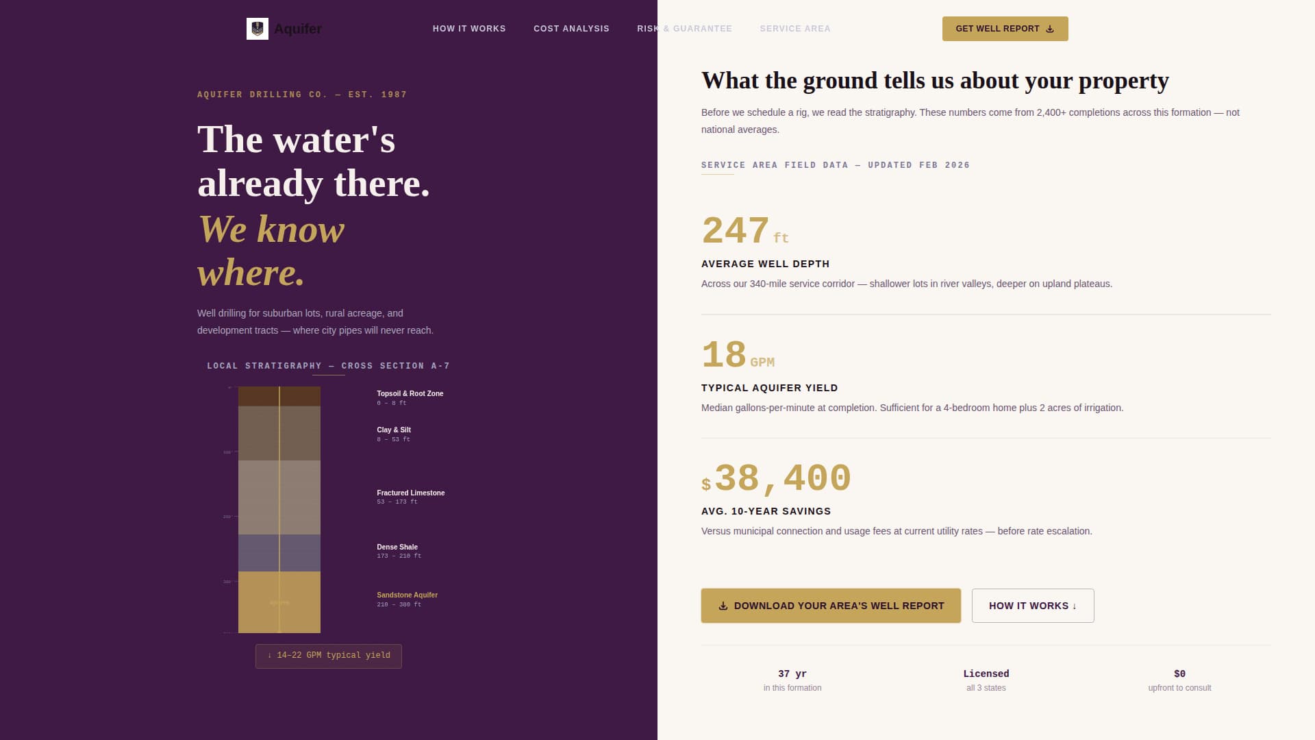 Well Driller Business FAQ Website Template