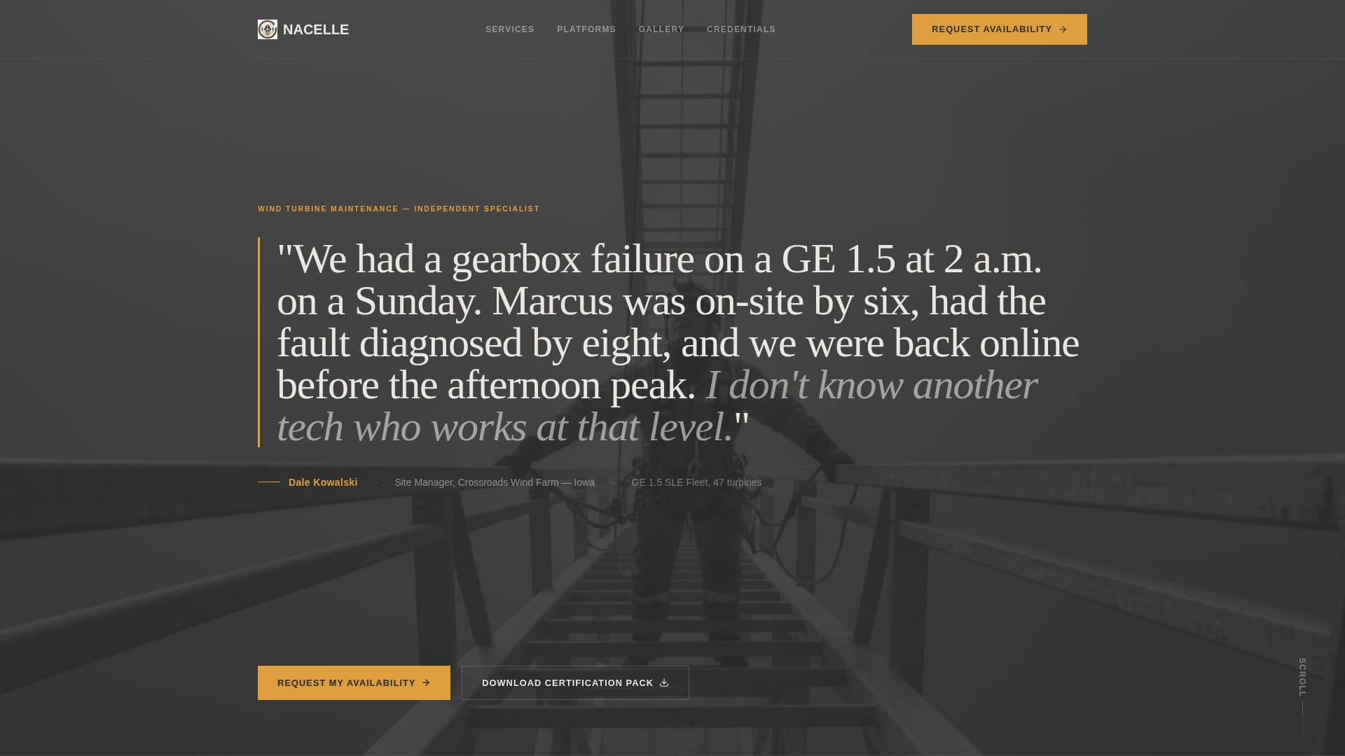 Wind Turbine Technician Business Maintenance Website Template
