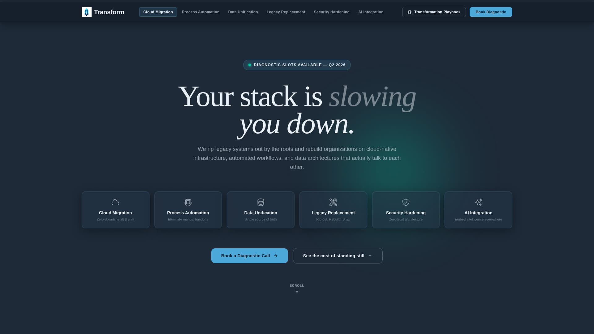 Transform - High-Impact Digital Transformation Landing Page Template