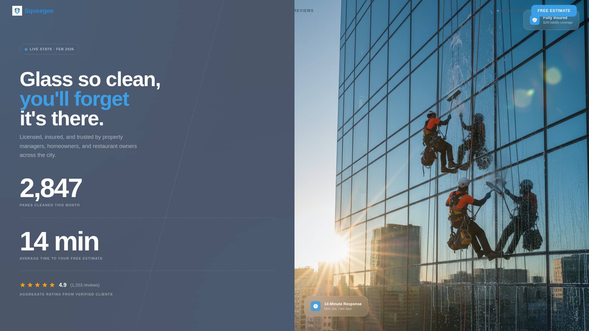 Window Cleaner Marketing Booking Website Template