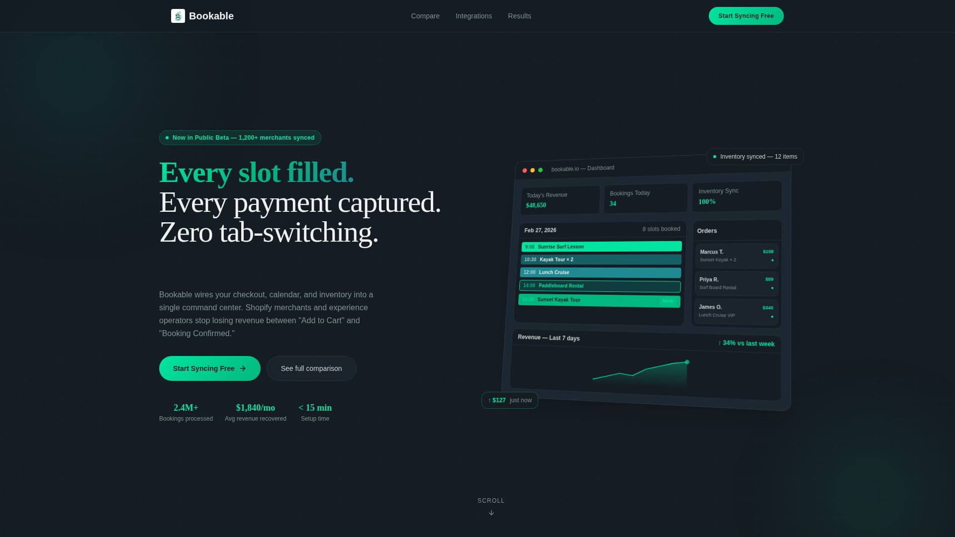 Bookable - Dynamic Ecommerce Landing Page Template