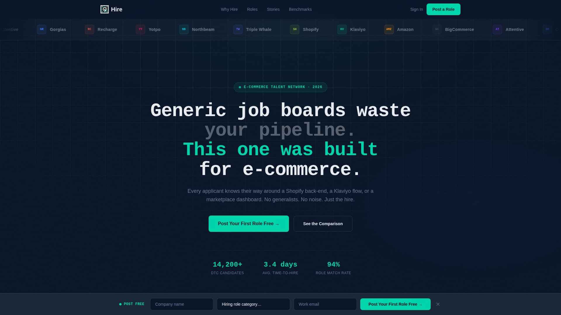 Hire - Powerful Ecommerce Landing Page Template
