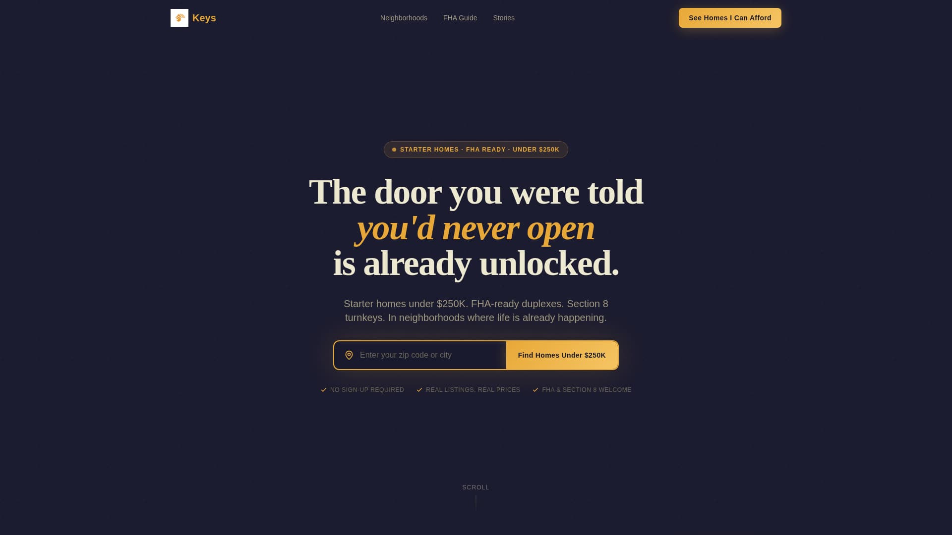 Keys - Affordable Housing Landing Page Template