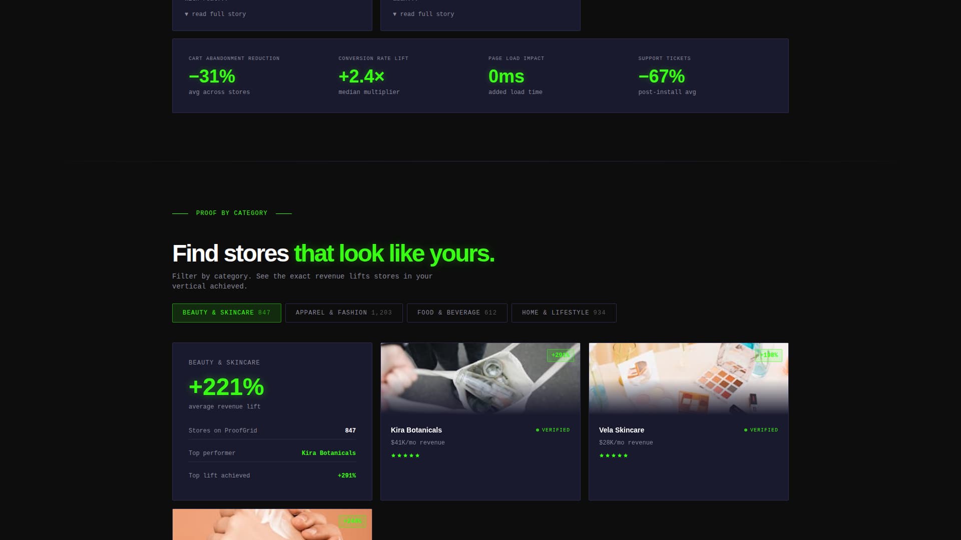 E-Commerce Store Social Proof & Revenue Screenshots Website Template