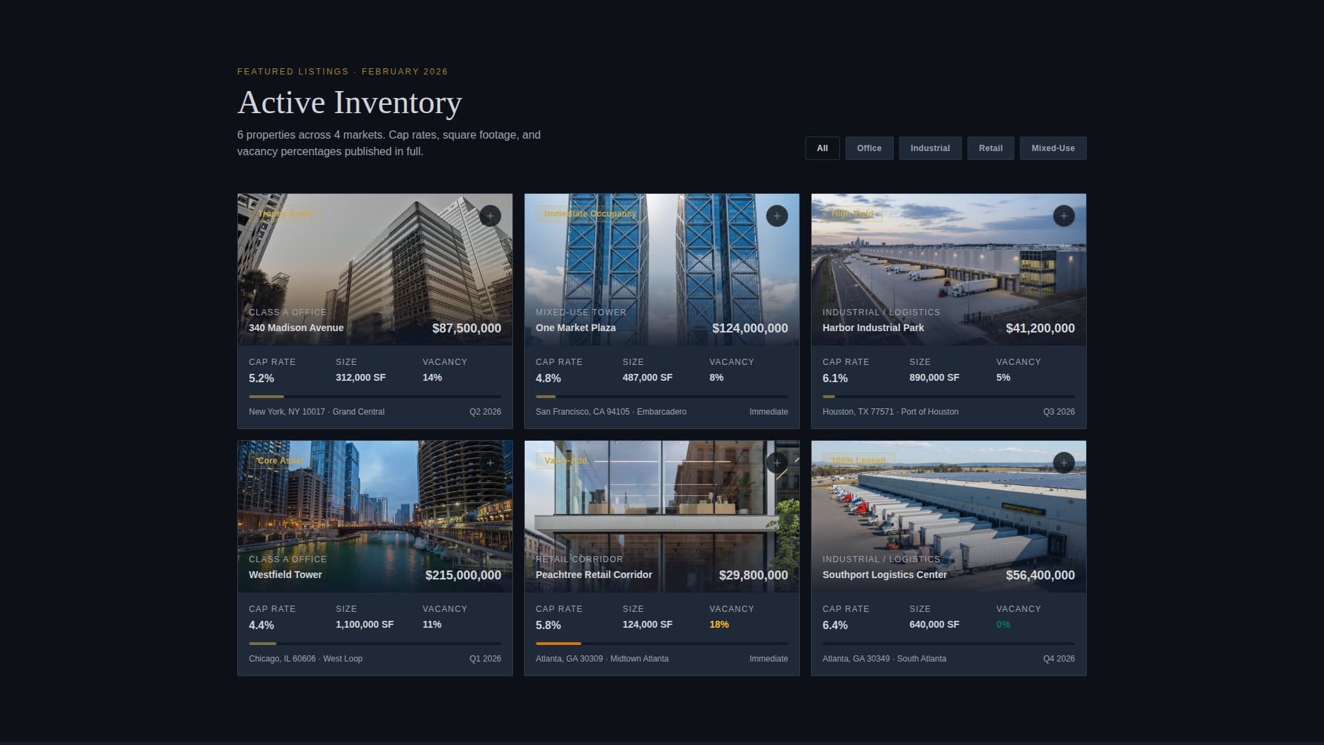 Listing - Executive Commercial Landing Page Template