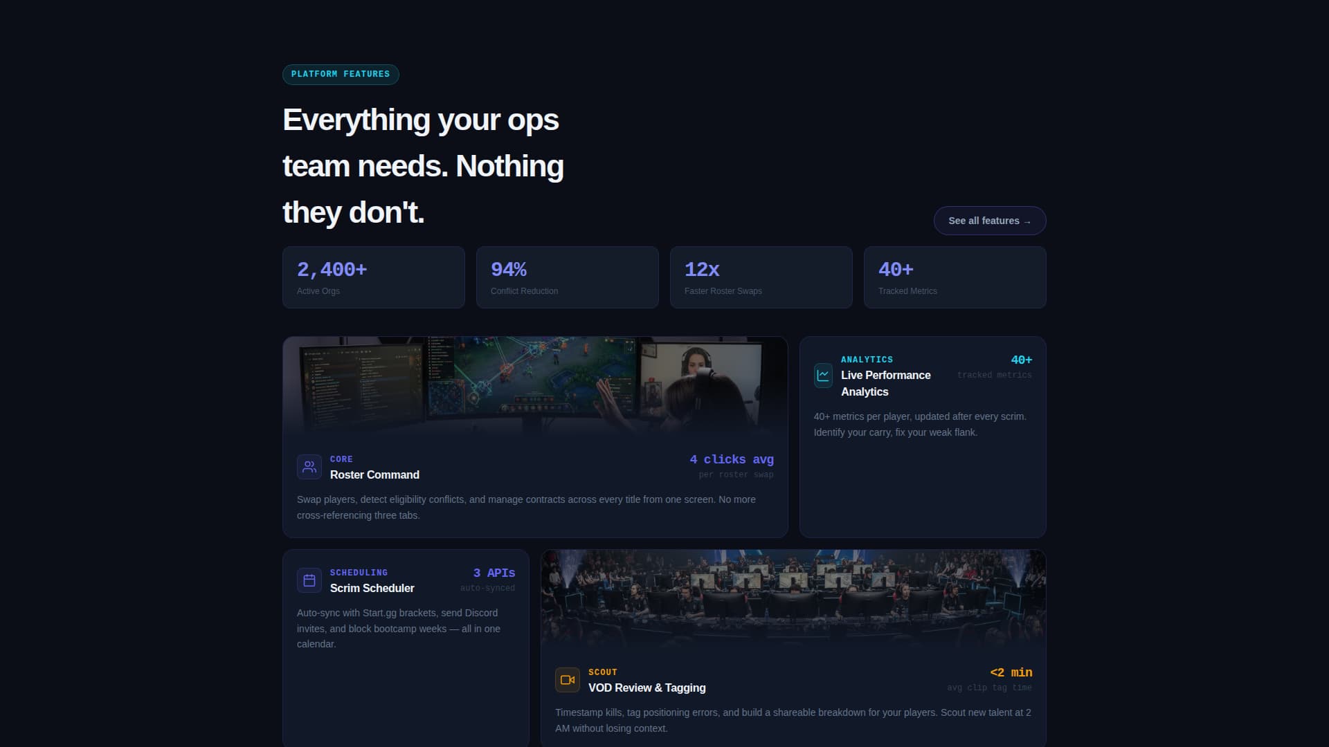 Scrim - Dynamic Esports Landing Page Template