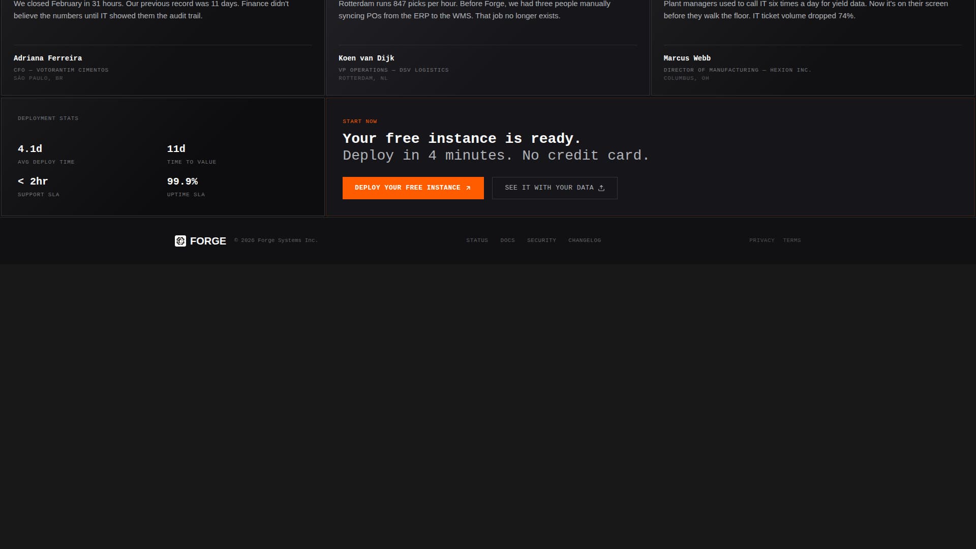 Forge - Powerful ERP Landing Page Template
