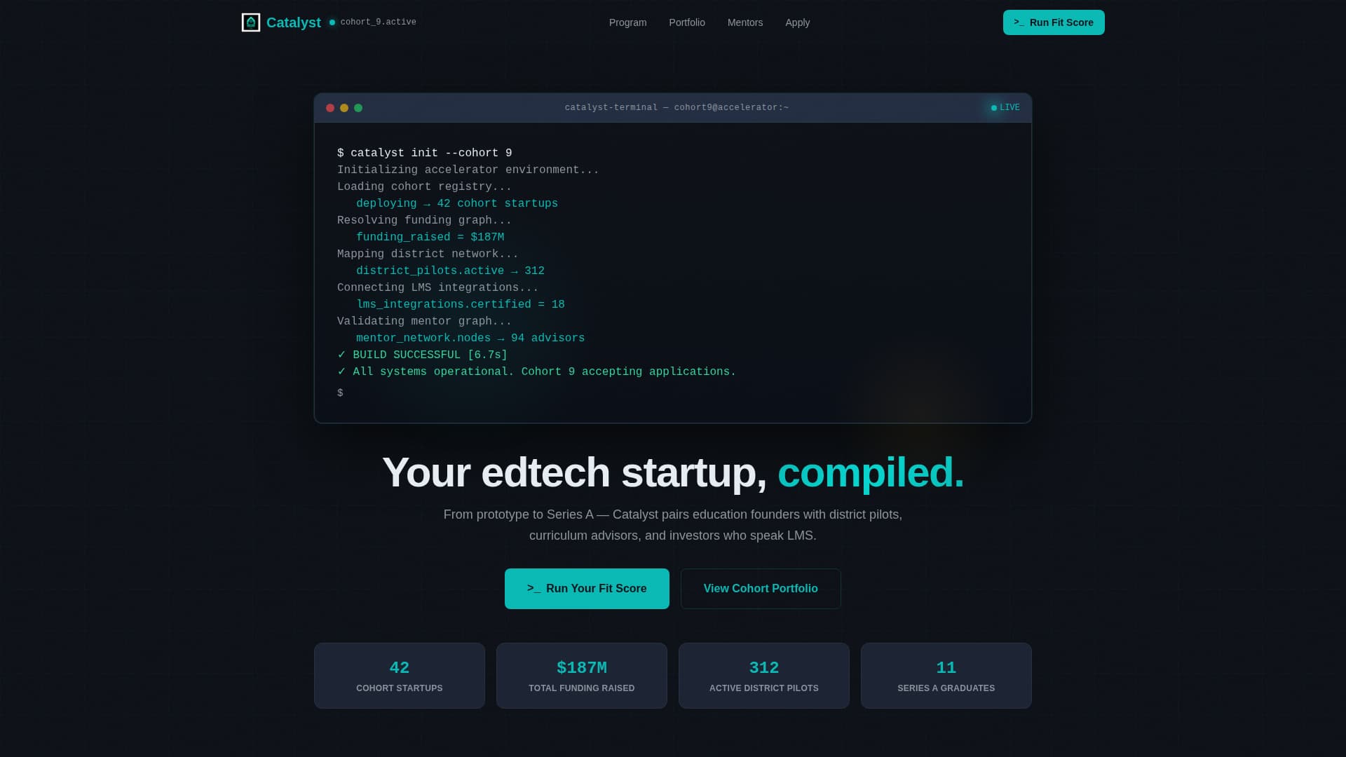 EdTech Startup Accelerator Readiness Calculator Website Template