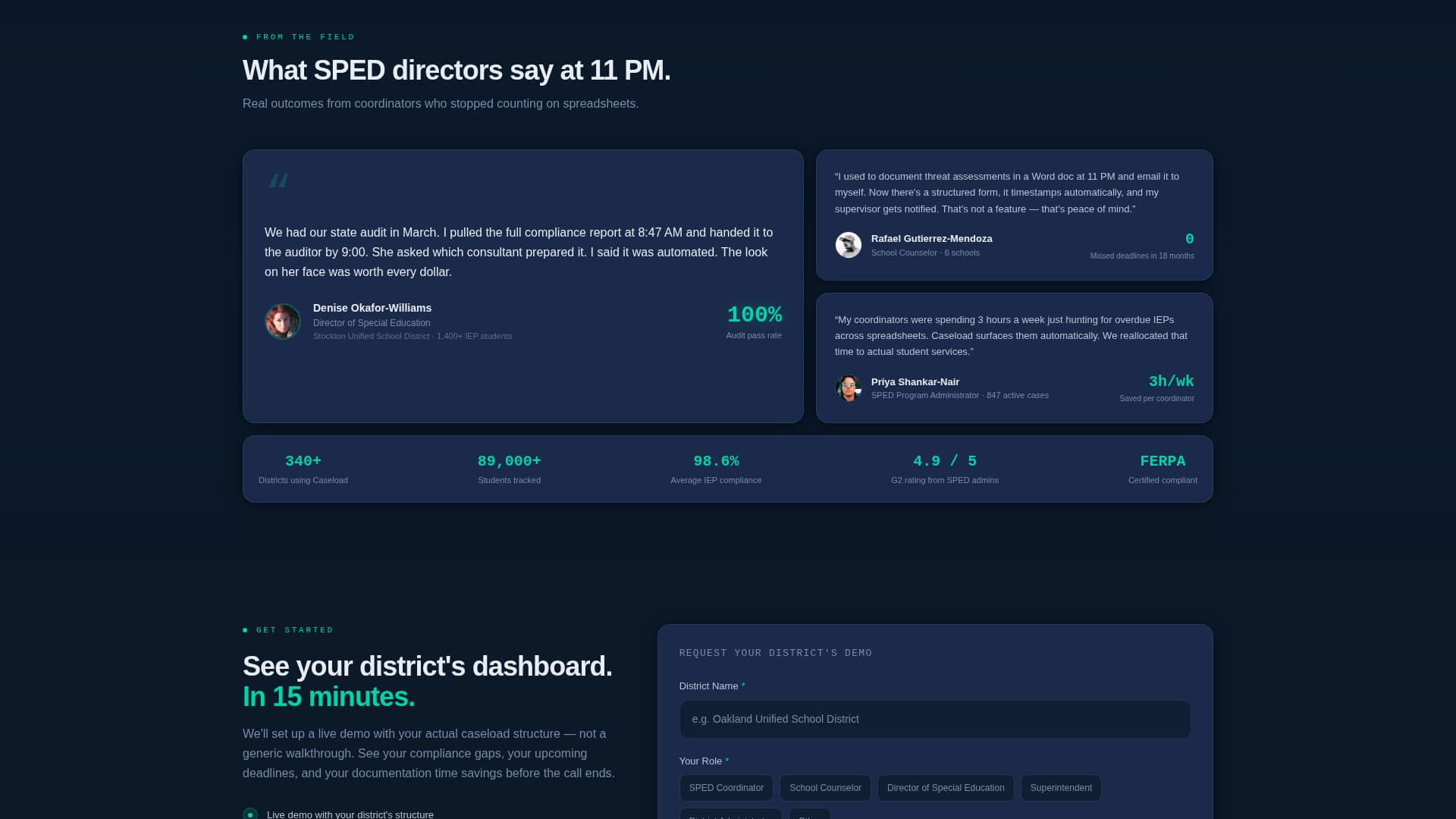 Caseload - Powerful Education Management Landing Page Template