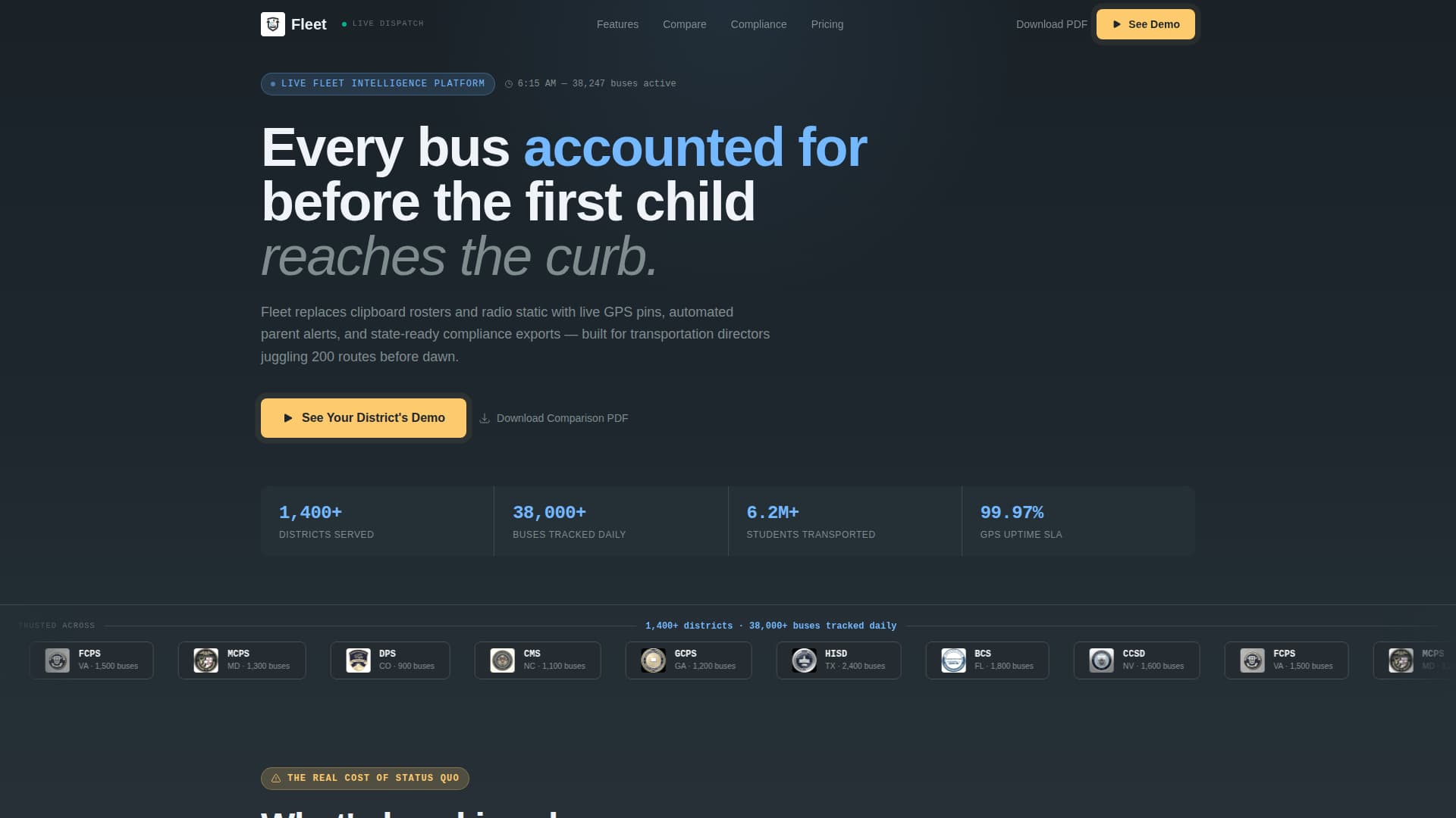 Bus Tracker - Real-Time Fleet Management Landing Page Template