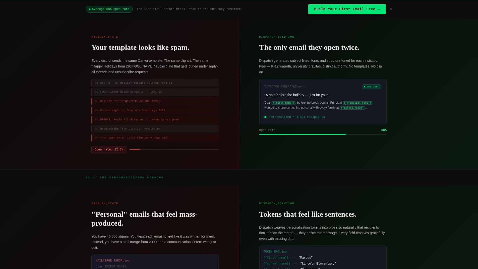 Dispatch - Powerful Education Landing Page Template
