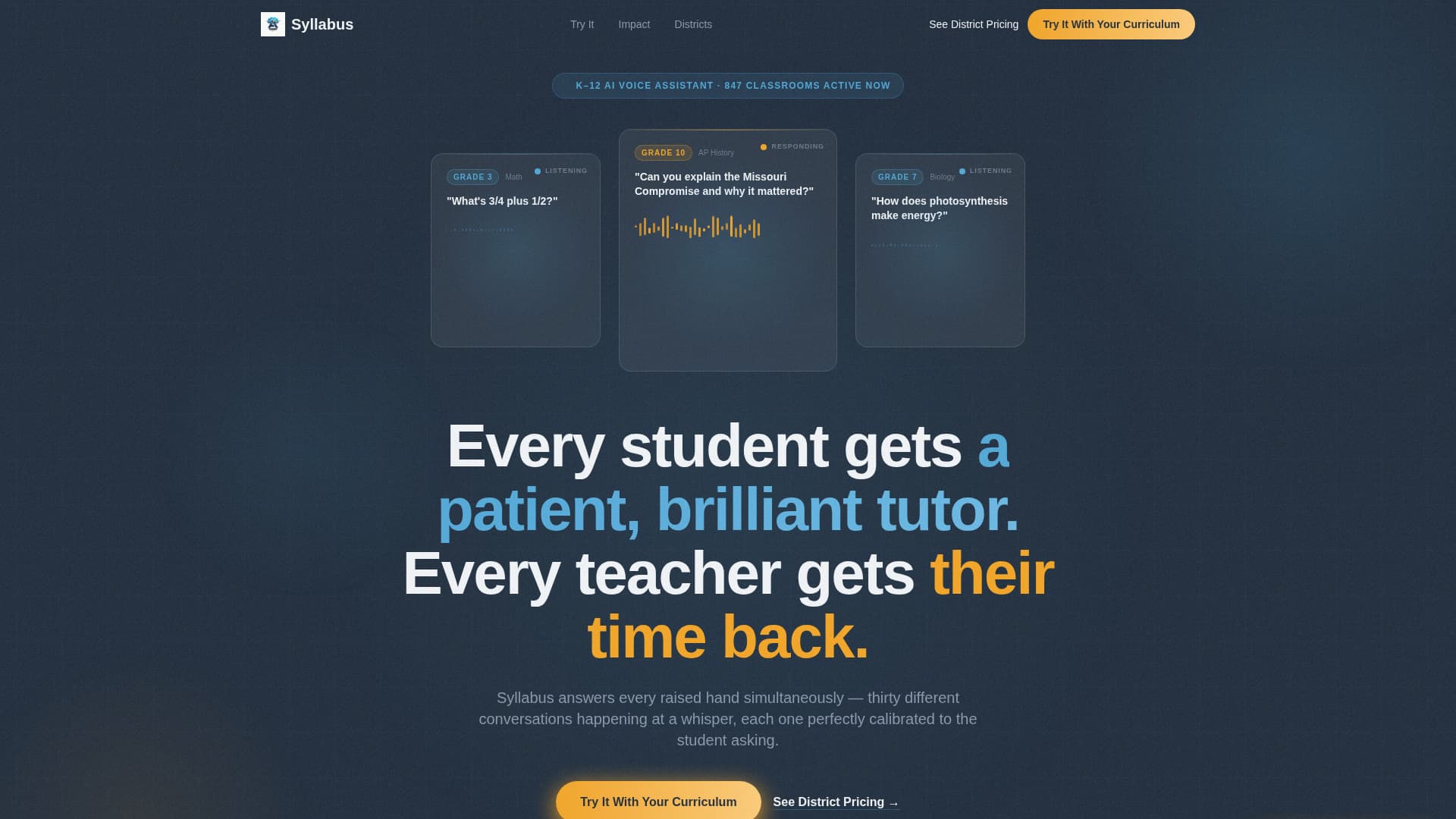 Syllabus - Intelligent Classroom Landing Page Template