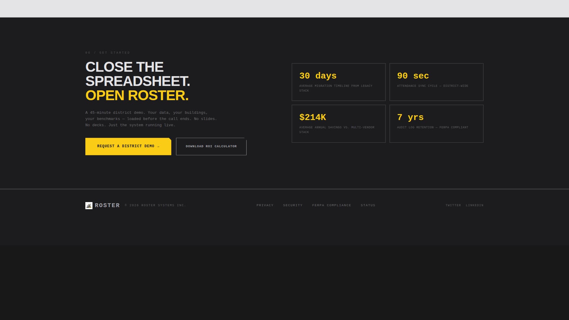Roster - Powerful K12 Landing Page Template