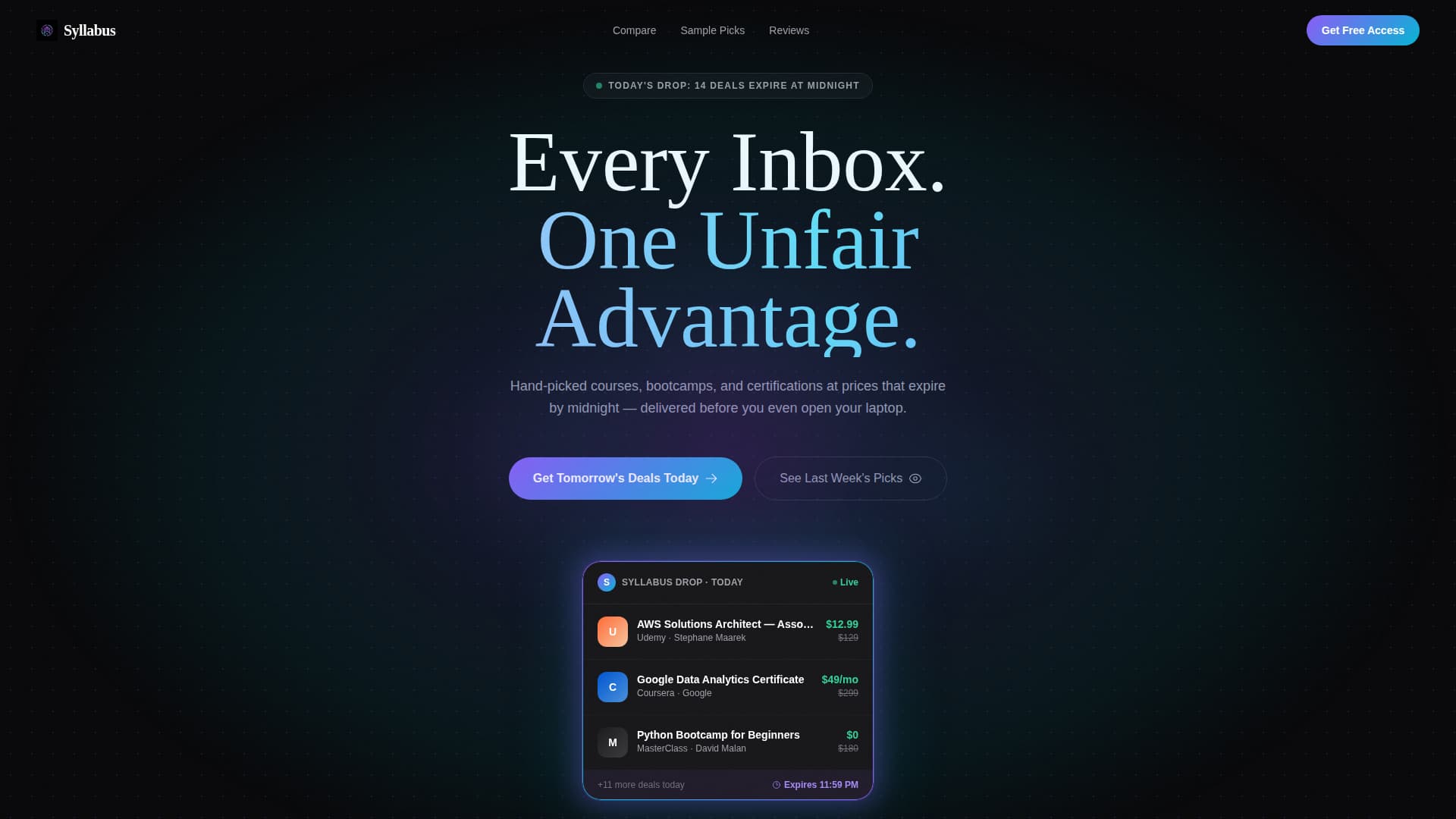 Syllabus - Curated Education Landing Page Template
