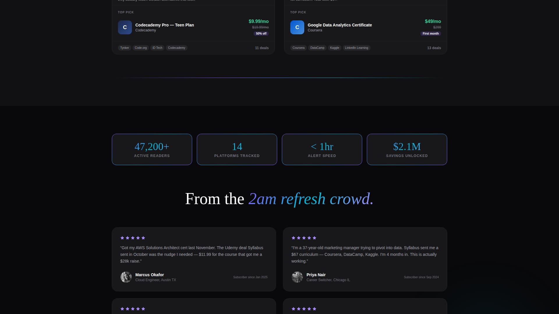 Syllabus - Curated Education Landing Page Template