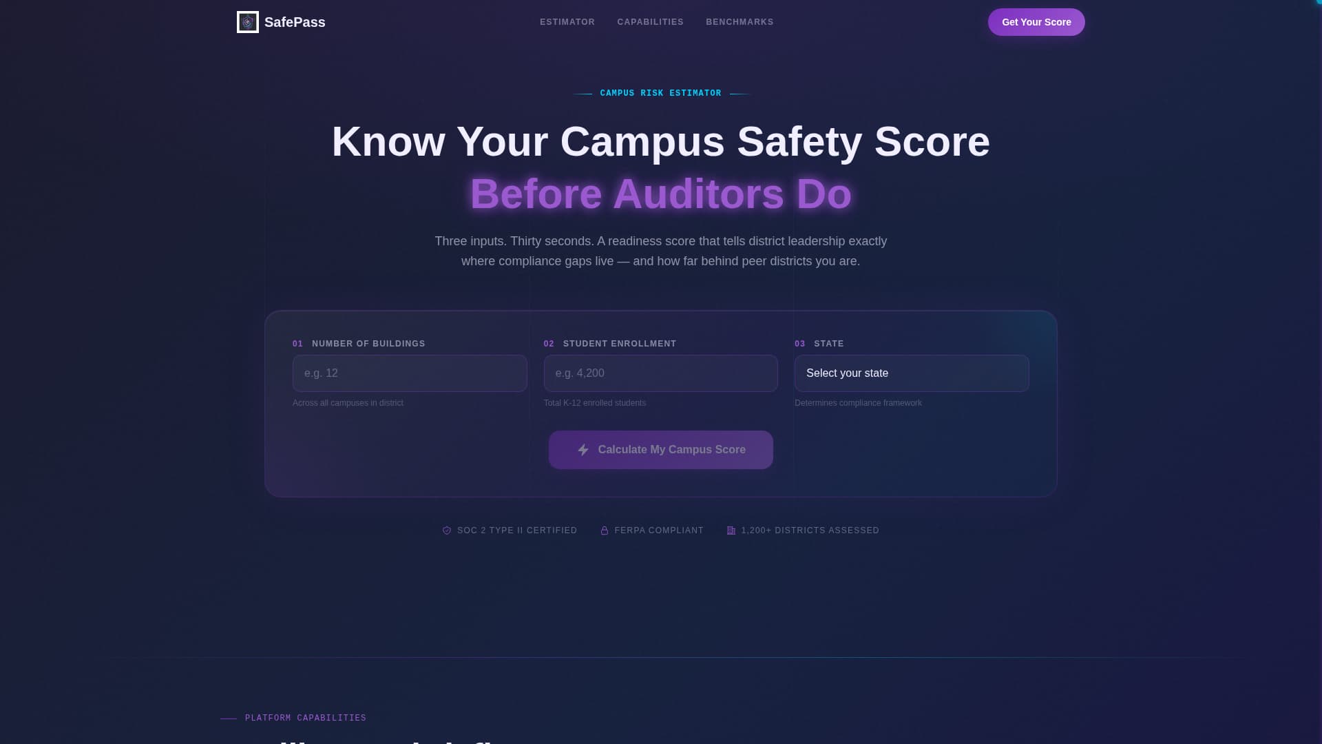 SafePass - Intelligent CampusSafety Landing Page Template