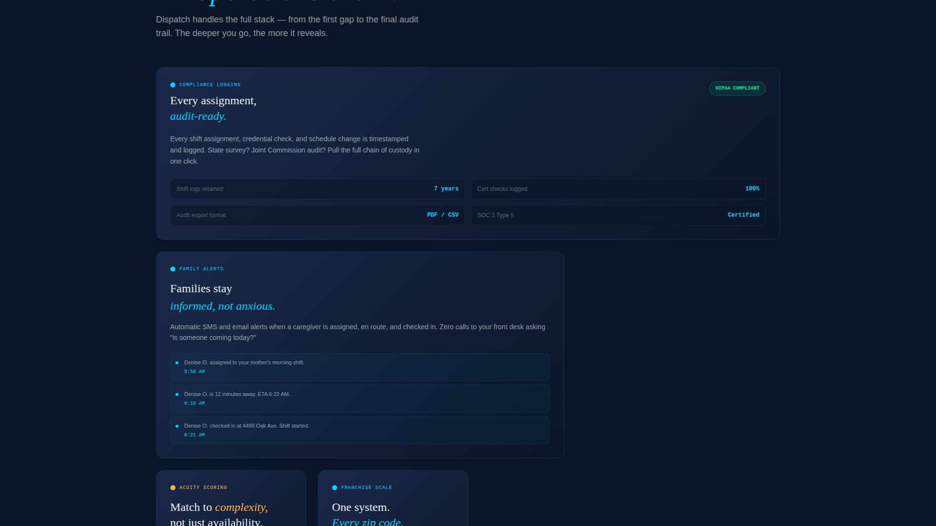 Dispatch - Intelligent Caregiving Landing Page Template
