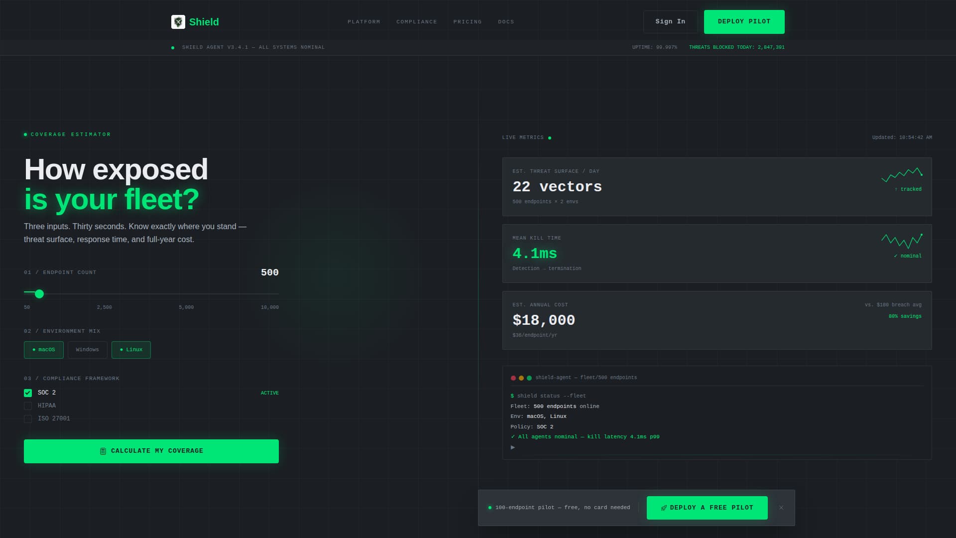Shield - Powerful Endpoint Landing Page Template