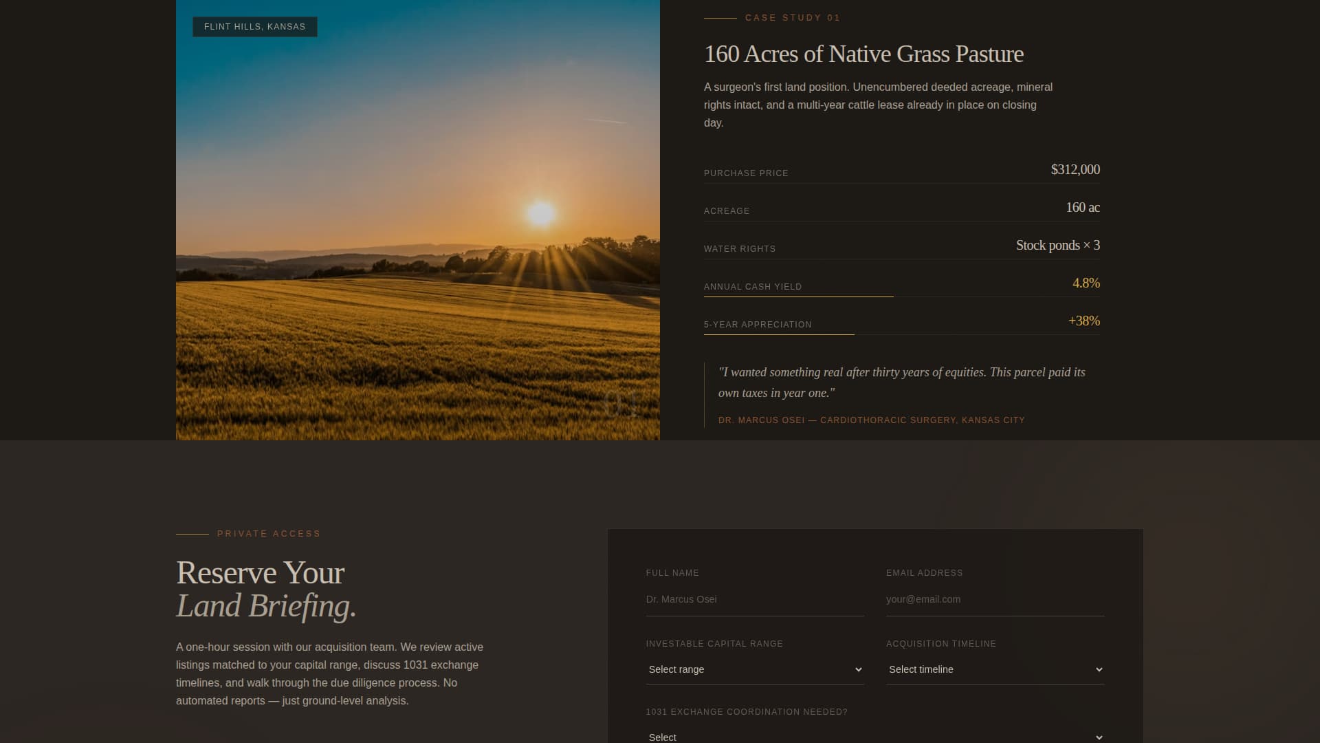 Land Hold - Premium Farm Investment Landing Page Template